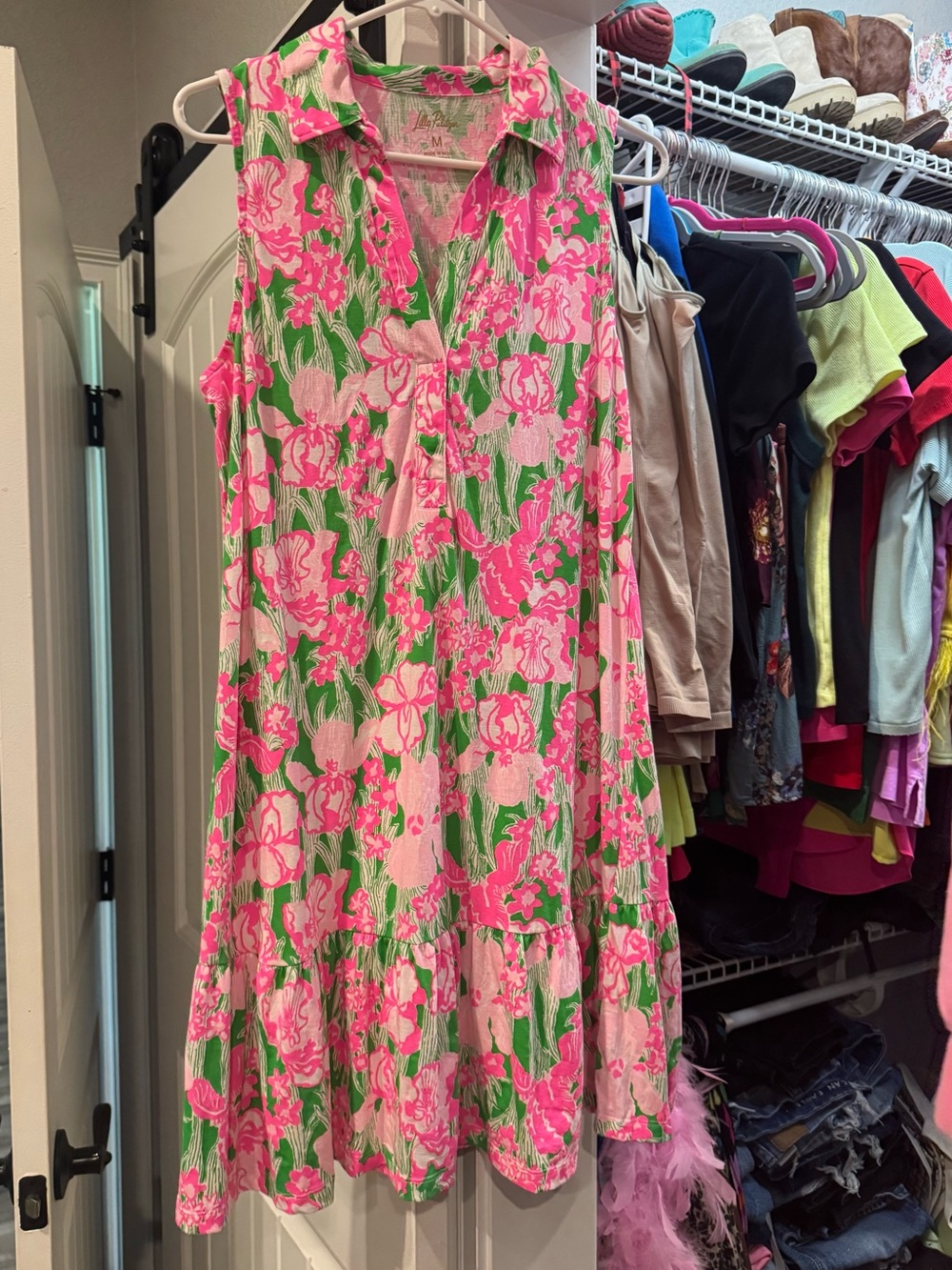 Lilly Pulitzer Pink Riegan Dress in Green Hannah